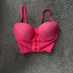 Pink Lace Corset Style Victoria’s Secret Bra